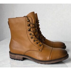 J75 Jump Cylinder Leather Lace Up Motorcycle Boots 11 NEW